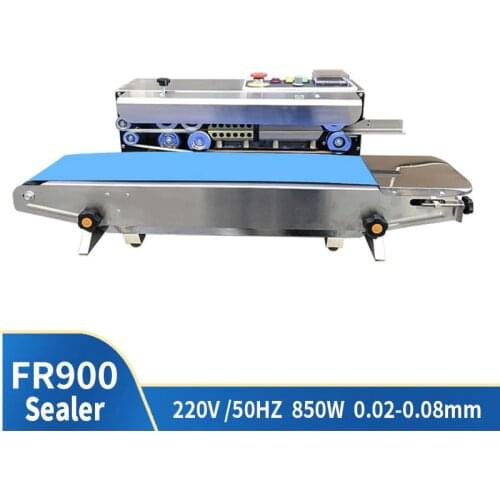 FR-900 Food Bag Continuous Sealing Machine Automatic Plastic Film Packaging Machine Auxiliary Equipment Printing Machine Date