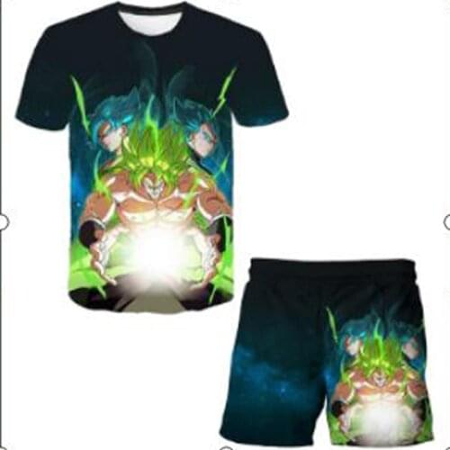 New Fashion Vegeta Tshirts Pants Sets Anime Dragon-Ball T Shirt Kids Clothes Boys Clothes Pants Children Clothing Sets 4 to 14 Y