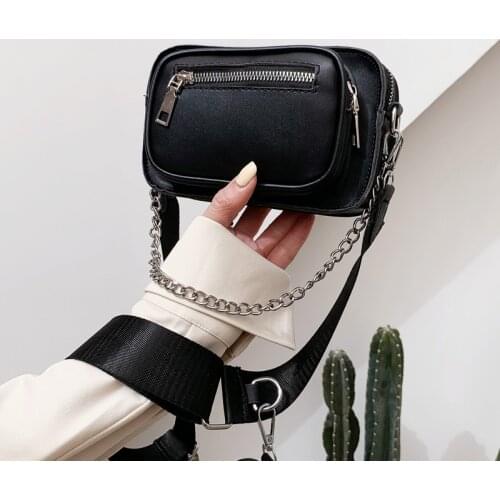 Classic 3-IN-1 Messenger Bag Brand Women Shoulder Bag PU Leather Crossbody Bags Underarm Pouch Design Female Chain Handbag