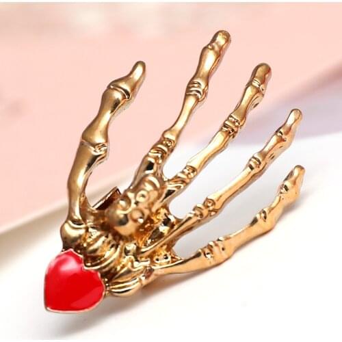 Korean Cool Punk Style Earrings for Men Women Antient Gold Skull Hand Stud Earrings Statement Jewelry Piercing Ear Stud