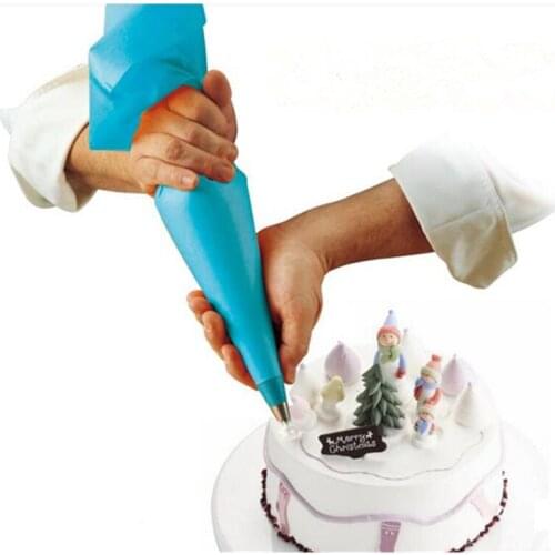 Reusable Silicone Icing Piping Cream Pastry Bag Cake DIY Decorating Tool Kitchen Accessories 34x 20cm Silicone Cake Squeeze Bag