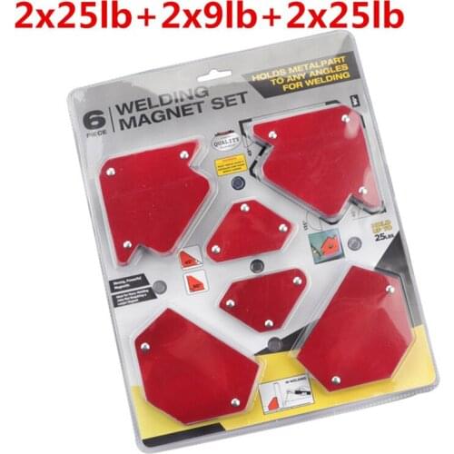 6pcs/Set Multi-angle Magnet Welding Holder Arrow Magnetic Angle Clamp For Welding Magnet 2x 9lbs 2x 25lbs 2x 25lbs Mig Tools