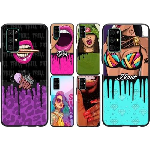 Fashion girl art For Huawei Honor 50 SE V30 View 20 V20 30i 30S 30 20S 20E 20i 20 Lite Pro Plus Soft Phone Case