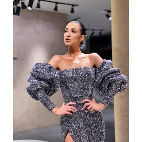 2021 New Fashion Women Designer Long Sleeve Off The Shoulder Midi Bodycon Elegant Party Dress