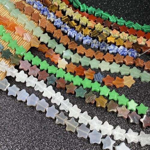 Natural Stone Five-Pointed Star Beading crystal Faceted Loose beads For jewelry making DIY Necklace Bracelet Accessories 20cm