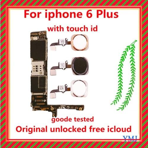 Original for iphone 6 Plus with touch id unlocked for iphone 6 Plus 64gb 128gb 16gb Logic board Free iCloud with full chips