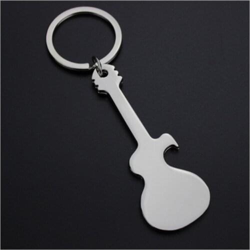 Beer Bottle Opener Key Chain Mini Guitar Kitchen Keychain Metal Bar Tool EDC Keyring Can Custom Logo Gift For Friendship 2020