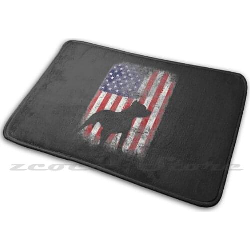 Pitbull American Flag Usa Patriotic Dog Gift Soft Mat Doorway Non-Slip Water Uptake Carpet Brother Law Daddy Pop Im For
