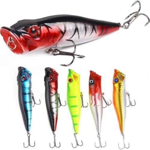 Floating Topwater Popper Fishing Lures 90mm Hard Stick Baits Light Reflection Wobblers for Sea Bass Fishing Accessories