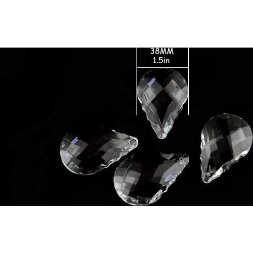 Clear 30pcs 38mm Glass Chandelier Pendant Waterdrop Shine For Diy Part Home Party Wedding Decoration