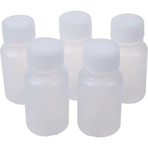 5 pcs 20ml White Mini Travel Empty Plastic Alcohol Alcohol Bottle