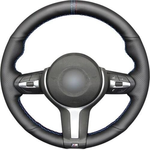 Hand-stitched Black Artificial Leather Car Steering Wheel Cover for BMW M Sport F30 F31 F34 F10 F11 F07 X3 F25 F32 F33 F36 X1 F4