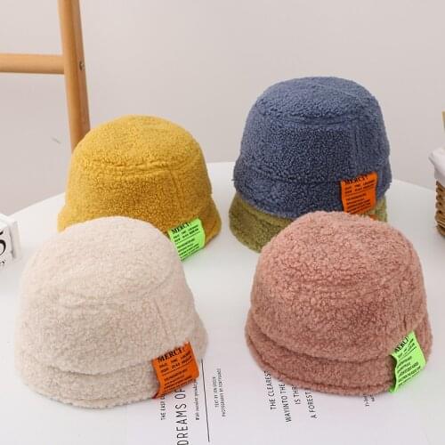 Childrens wool and velvet hats, baby autumn and winter ear protection, warm hat, basin hat, fashion for men and women