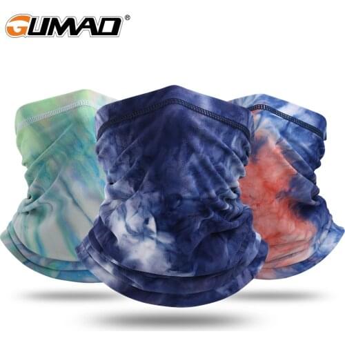 Neck Gaiter Face Scarf Cover Tie-dye Print Bandana Masks Ski Cycling Sport Running Hiking Collar Warm Half Tube Mask Women Men