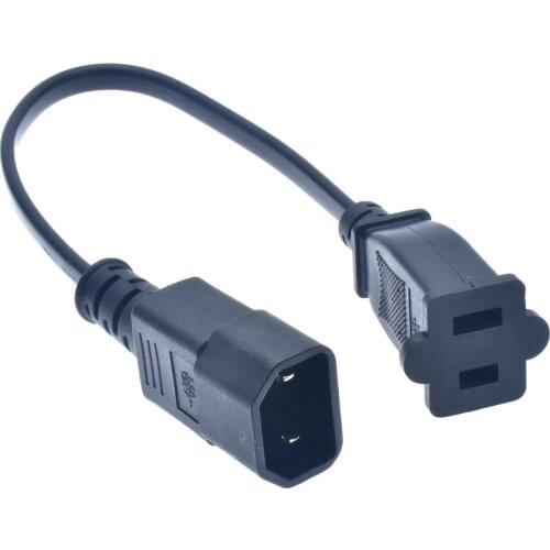 IEC 320 C18 to US female American Standard universal socket C13 AC PLUG CONVERTER IEC320 C14 2PIN to Nema 1-15R AC power cable