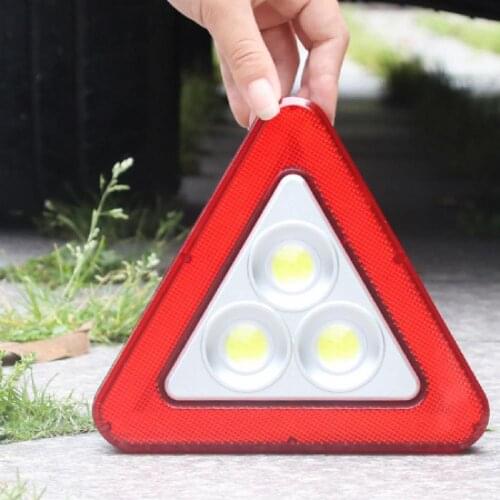 Triangle Warning LED Multifunctional Emergency Triangle Warning Sign with 4 Modes COB Car Floodlights for Car Breakdown