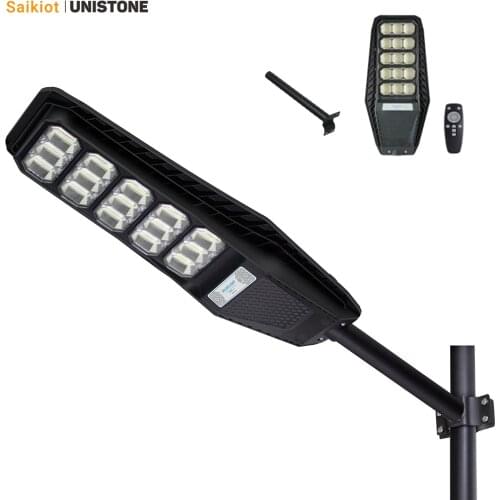 Saikiot 300W Solar Street Light Floodlight Outdoor Waterproof Remote Controller Auto Brightness Control for Street, Courtyard