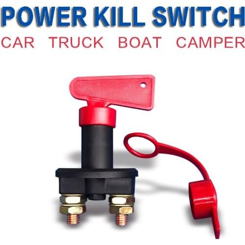 Power Switch Auto Universal Battery Isolator Master Cutoff Cut Off Power Kill Switch 300A + Key + Waterproof Cover