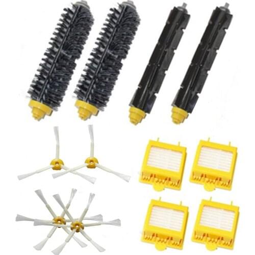 High Quality 2 Bristle & Flexible Beater Brush & 4 Hepa Filter & 4 Side Brush kit for iRobot Roomba 700 Series 770 780 790