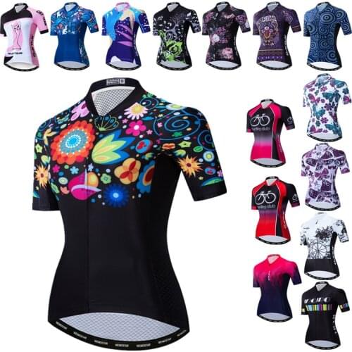 Weimostar Breathable Womens Cycling Jersey Team Bicycle Clothing Tops Anti-UV Bike Jersey Pro mtb Cycling Shirt Maillot Ciclismo