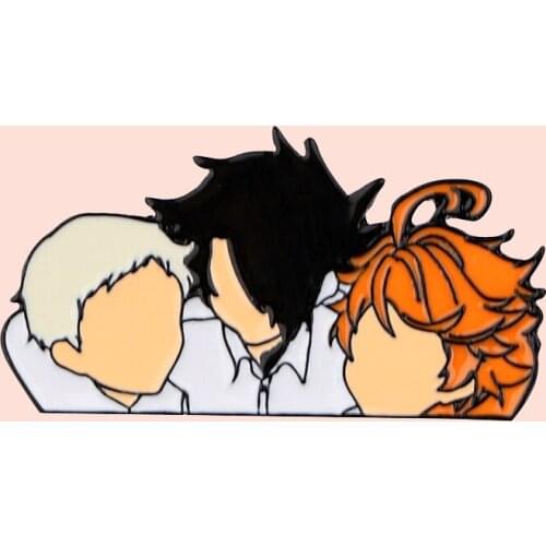 ZF2927 The Promised Neverland Anime Boy Jewelry Enamel Pins And Brooches Cartoon Creative Metal Denim Hat Badge For Friends Kids