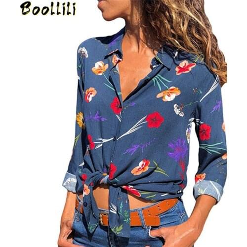 Women Blouses 2020 Floral Print Long Sleeve Turn Down Collar Blouse Ladies Shirts Striped Tunic Plus Size Blusas Chemisier Femme