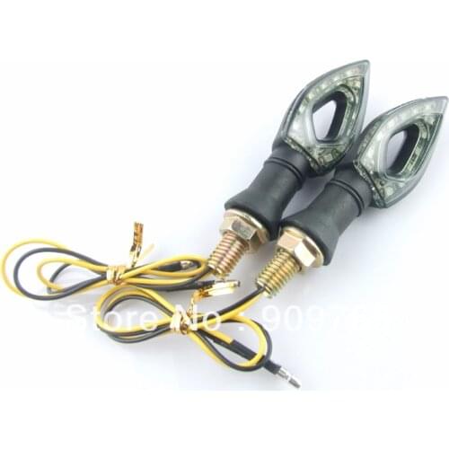 1 Pairs Black Universal Motorcycle LED Turn Signal Indicators Light For Dirt bike KTN Honda Suzuki Kawasaki VN ZX Ducati Monster