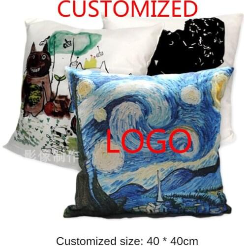 1PCS Customized Photo Pillow DIY Cushion Creative Pattern Star Peripheral Pillows Linen Pillow Case Office Sofa Cushion Cover