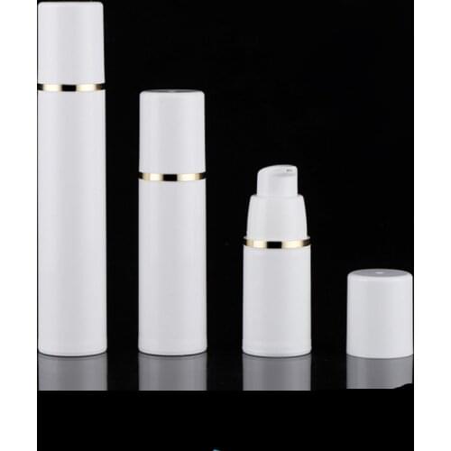 10pcs x 15ml 30ml 50ml White Empty Vacuum Airless Plastic Lotion Cream Bottles Container Travel Size Cream Container Pump