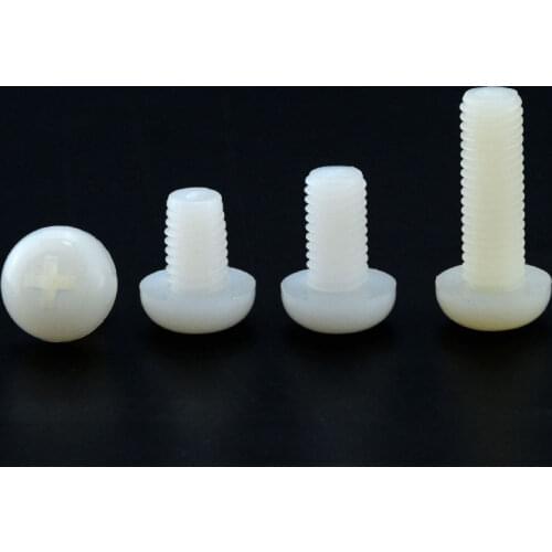 10PCS M5*8 10 12 15 20 25 35 40 50 Metric Threaded Nylon Plastic Phillips Pan Head Cross Round Screw Bolt Length 8mm-50mm M5x8