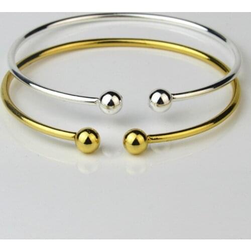 12pcs/lot Korean version silver color garlic head Bracelet opening C shaped simple Bracelet Gift