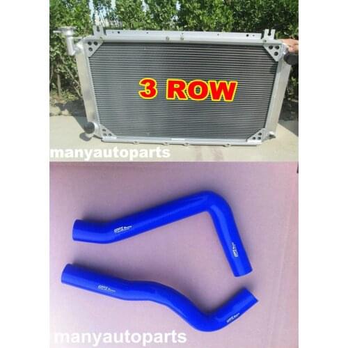 For NISSAN Patrol GQ 2.8 4.2 DIESEL TD42 & 3.0 PETROL Y60 Aluminum RADIATOR with blue hose