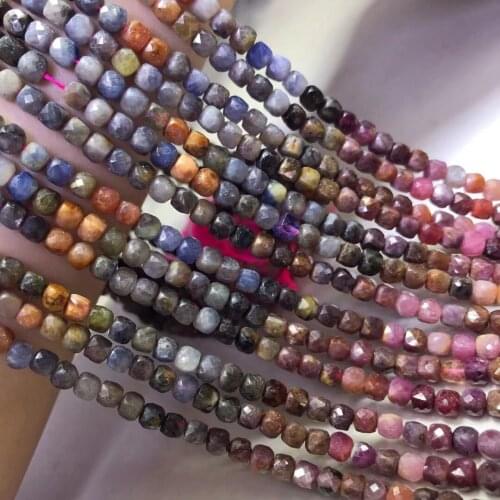 Loose beads square Ruby 4mm for DIY wholesale 14" FPPJ gemstone