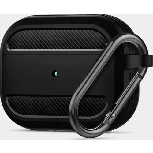 Cover For Apple Airpods pro Case Carbon Fiber tpu Earphone Accessories Wireless Bluetooth Cover For Airpods 2 3 Case With Hook
