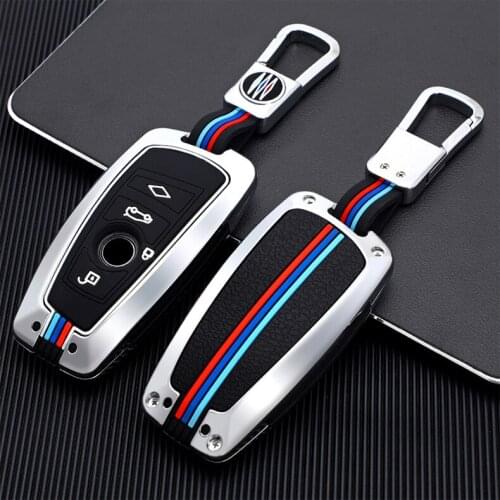 Galvanized Alloy Car Smart Key Fob Case SKin Cover for BMW 3 4 5 Series 320i 530i 550i F20 F21 F30 F31 F25 F01 F02 Car Key Case