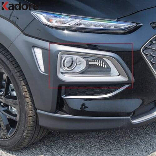 For Hyundai Kona Kauai SUV 2017 2018 2019 2020 Chrome Front Foglight Fog Light Cover Trim Car-styling Exterior Car Accessories