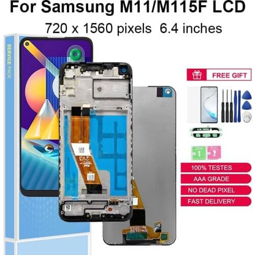 For Samsung Galaxy M11 LCD Display Touch Screen Digitizer Assembly SM-M115F SM-M115F/DSN Replacement Parts With Frame
