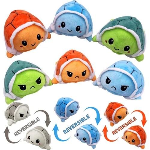 Reversible tortoise Kids Soft Gift Plushie turtle Plush Animals Double-Sided Flip Doll Cute Toys Peluches For Pulpos Kid Girl