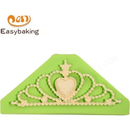Eco Friendly Silicone Lace Mold Imperial Crown Shape Dessert Decorator for Fondant Cake Decorating Tools