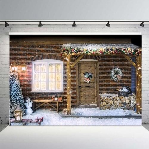 MEHOFOTO Photography Backdrops Christmas Tree Stairs Wooden Floor Fireplace Portrait Vinyl Photographic Backgrounds Photo Studio