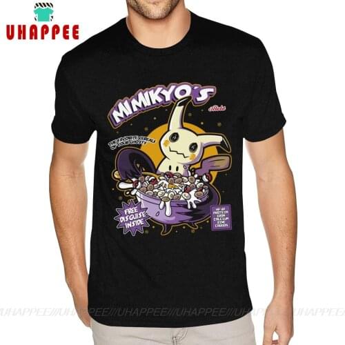 Short Sleeve O Neck Natural Cotton Mimikyos Tee-Shirt Newest Man Black T Shirt