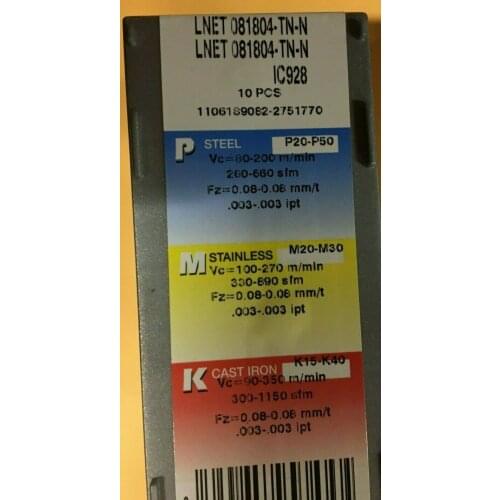 10 PCS CARBIDE INSERT LNET 081804-TN-N IC928