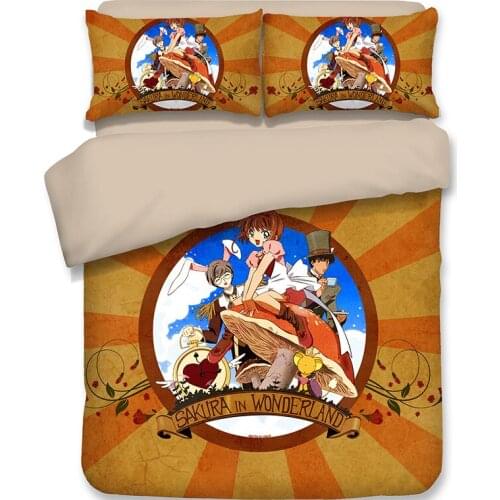 3D Anime Cardcaptor Sakura Print Bedding Set Duvet Covers Pillowcases NEW Comforter Bedding Sets Bedclothes Bed Linen 02
