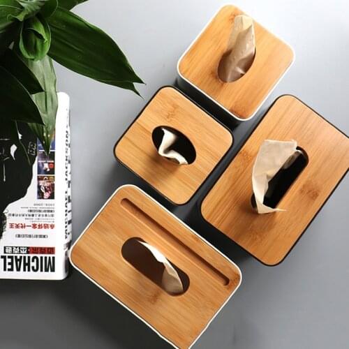 Tissue box household plastic box remote control storage catering hotel thickened nanmu cover solid wood cover paper box