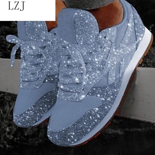 Women Bling Sneakers Autumn Winter Vulcanized Shoes Chunky Platform Shoes Ladies Sparkle Casual Footwear Chaussures Femme