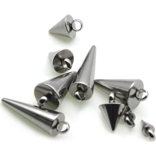 20pcs Never Fade Stainless Steel Circular Cone Charms Bracelet Pendant Necklace Connectors Handmade Charms for Jewelry Making