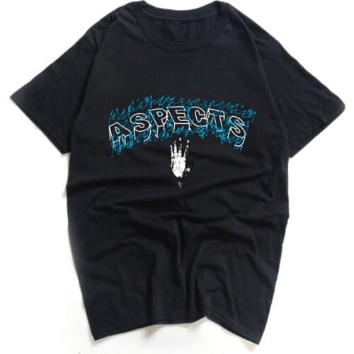 Summer Cool Mens T Shirt Xxxtentacion T-Shirt Male Cotton Streetwear Short Sleeves ASPECTS Flame Letter Print Hip Hop Tee Tops