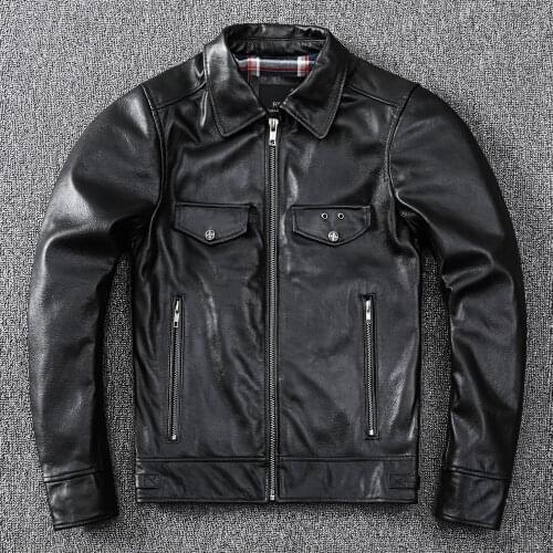 New arrival Mens High quality Real leather jackets Hot Fashion Men moto&biker leather coat C183