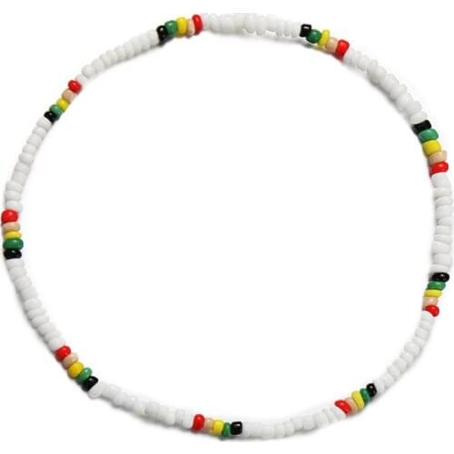 GinaDeer Color Beaded Clavicle Necklace Chain Creative Bohemian Style Rice Bead Jewelry Necklace Female Jewelry For Women Gift