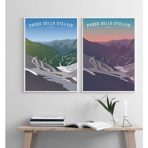 Stelvio Pass Cycling Print Canvas Painting Motivational Wall Art Pictures Bike Prints And Posters Gift Kids Room Home Decor